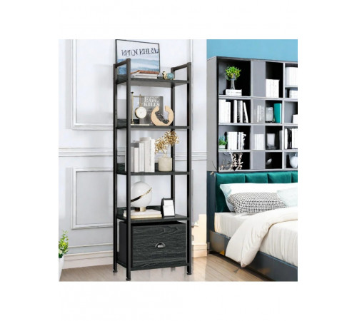 Стелаж 5 полиць MSM з металевим каркасом, 140×40×26 см