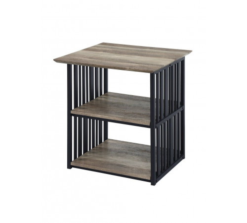 Стильная лофт-тумба с металлическим каркасом.