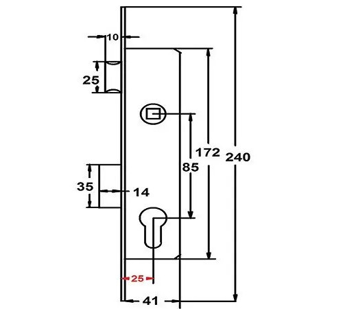 KEDR Корпус замка 153P-25 (16mm)