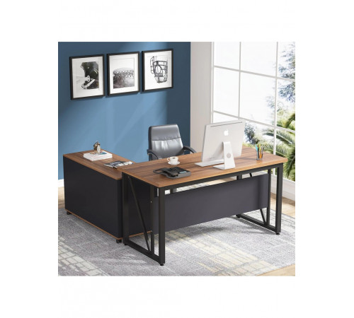 L‑подібний письмовий стіл з тумбою для файлів