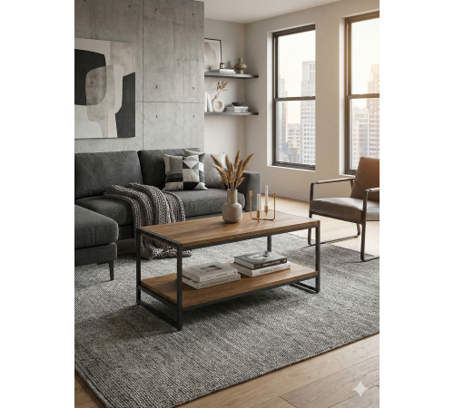 Журнальний столик Cof-tab-161: Подвійний комфорт у стилі Лофт