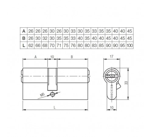 Цилиндр Kale 164 DBNE 35+10+45=90mm, латунь, 5 ключей