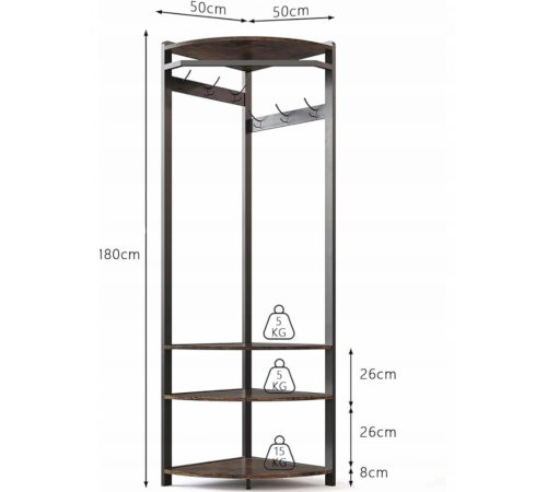 Передпокій кутовий з 6 вішалками та полицею для взуття