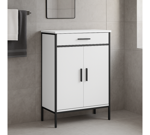 Шафка для ванної HOMCOM 60×30×80 см з ящиком та полицями