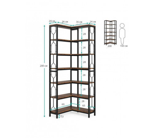 Угловой 7-ярусный стеллаж Etagere 11 – экономия пространства со стилем