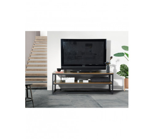 Тумба под телевизор MSMLOFT 120 см — металлическая, 2 полки.