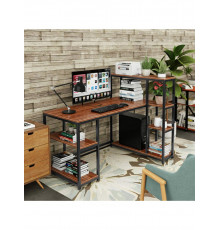 Стіл комп'ютерний з полицями в стилі MSMLOFT, каркас металевий
