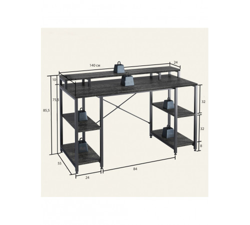 Комп’ютерний стіл із полицею для монітора
