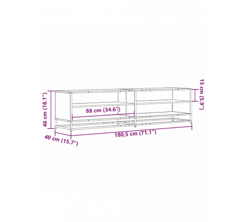 Тумба под телевизор – дуб Сонома, 180,5×40×46 см