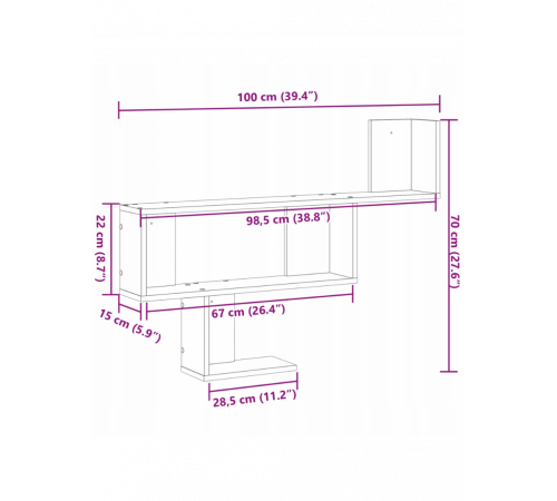 Настенная полка, дуб сонома