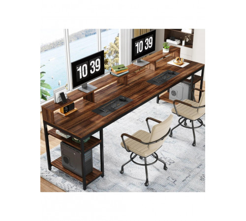 Комп'ютерний стіл із полицею під монітор та 4 відкритими полицями