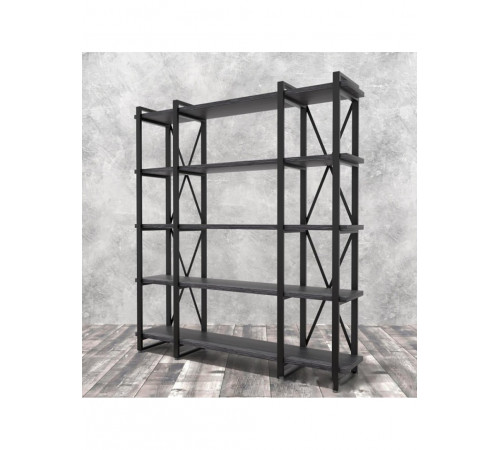 Стеллаж Айсберг Лофт 160×182 см — черный/графит