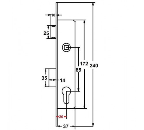 KEDR CLASS Корпус замка 153P-20 (16mm)