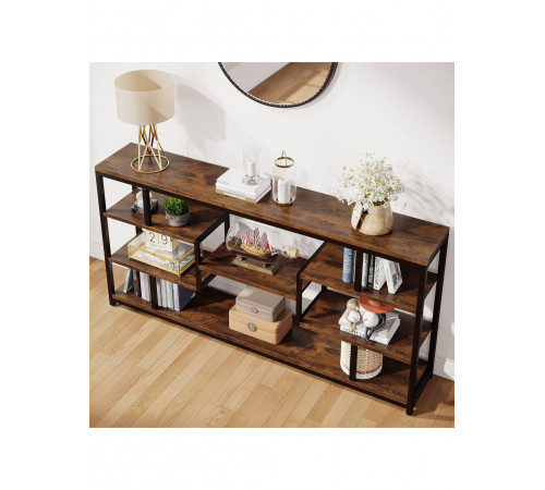 Стіл консольний вузький з відкритими полицями