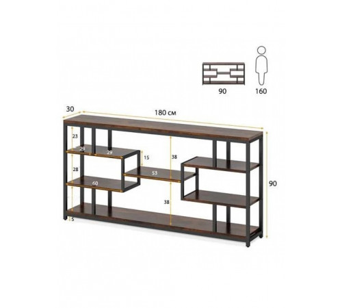 Стіл консольний вузький з відкритими полицями
