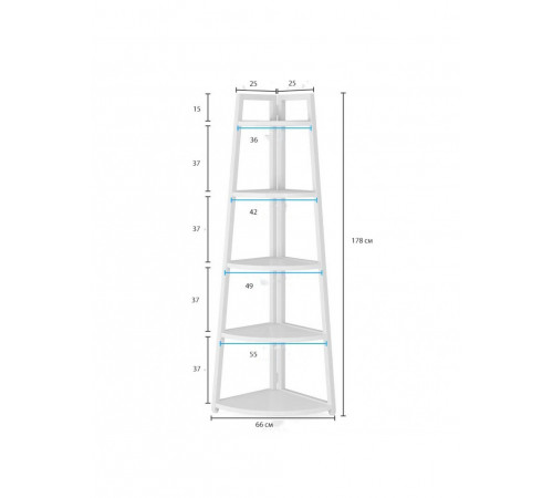 Стелаж Berks MSM — вузький 5-ярусний стелаж 178×66×25 см