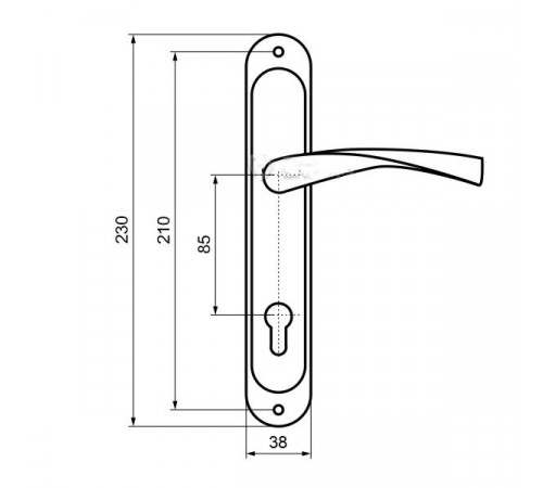 Ручки на планці IMPERIAL Bravo 85C SN/GP
