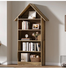 Стеллаж дизайнерский 5-ярусный, коричневый