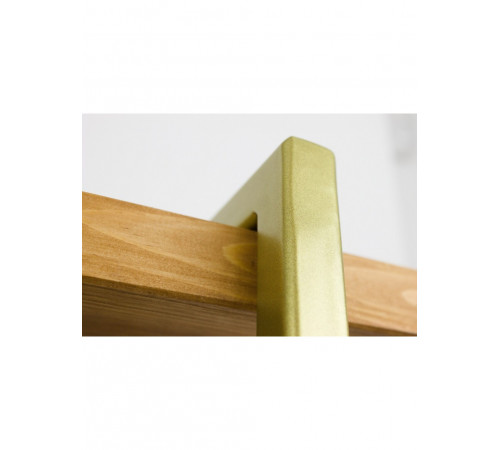 LOFT SHELF двойная винтажная полка - массив сосны, золотые кронштейны, 2 полки