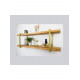 LOFT SHELF двойная винтажная полка - массив сосны, золотые кронштейны, 2 полки
