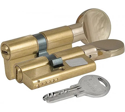 Циліндр Kale 164 YGS 35+10+35=80mm, латунь, 5 ключів, з вертушкою