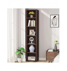 Стелаж кутовий 6-ярусний стелаж з кубічними полицями, коричневий