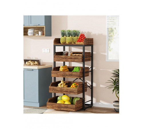 Стелаж із 5 ящиками для фруктів і овочів — компактна організація простору