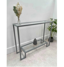 Металлический консольный стол Hudson Glass – серый