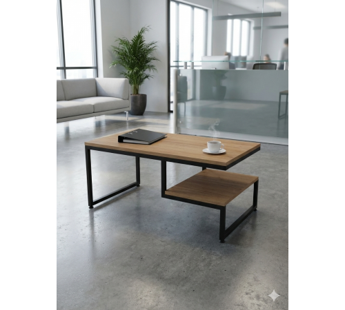 Журнальный столик KorobMSMLOFT – полка + лофт стиль от MSM