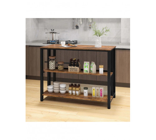 3-ярусный барный стол Costway – прочная 2-в-1 конструкция (91×120×60 см)