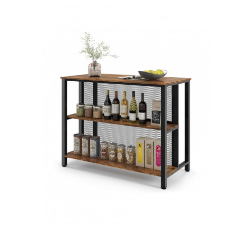 3-ярусный барный стол Costway – прочная 2-в-1 конструкция (91×120×60 см)