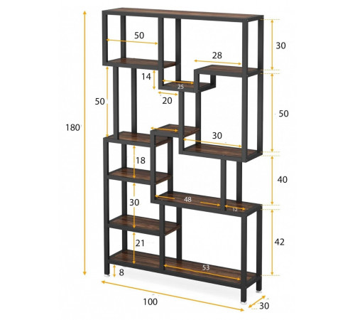 Стеллаж MSMLOFT — открытый стеллаж для дома или офиса