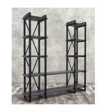 Стелаж Айсберг 160х182-4 чорний/графіт MSMLOFT