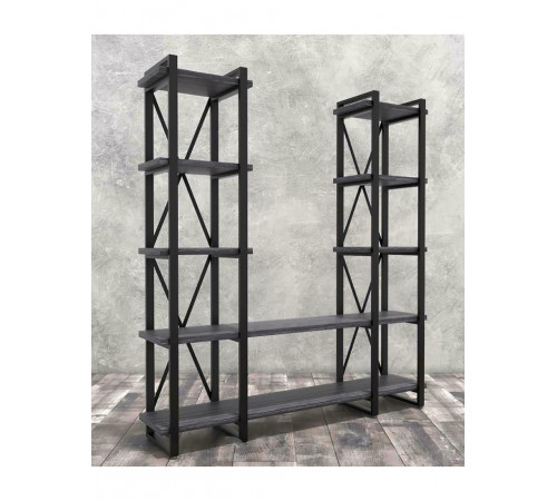 Стелаж Айсберг Лофт 160×182 см — чорний/графіт