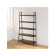 Стелаж MSMLOFT 5 полиць — дуб з чорним каркасом (180×100×40 см)