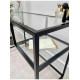 Журнальний столик скляний металевий, чорний
