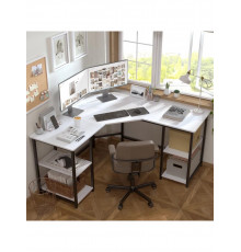 Г-образный компьютерный стол с металлическим основанием Haillee