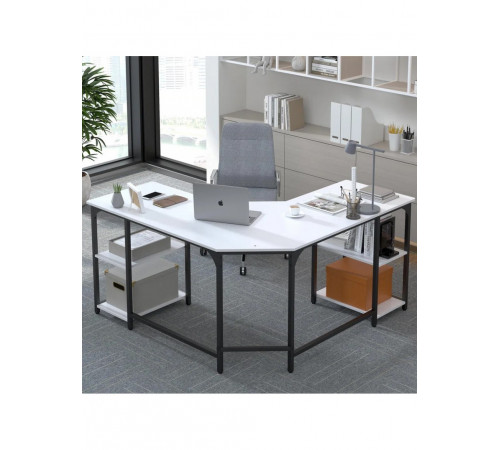 Г-образный компьютерный стол Haillee с металлическим основанием