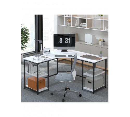 Г-образный компьютерный стол Haillee с металлическим основанием