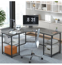 Г-образный компьютерный стол с металлическим основанием Haillee