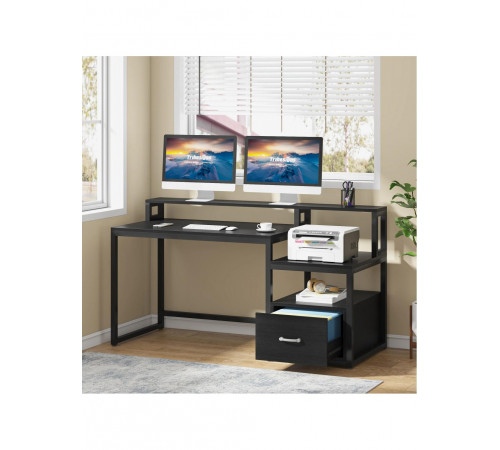 Письмовий стіл із полицями та ящиком для файлів (154 × 60 × 90 см)