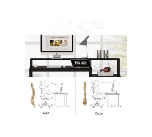 Письмовий стіл із полицями та ящиком для файлів (154 × 60 × 90 см)