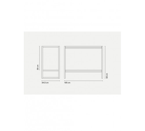 Низкий стеллаж с двумя полками MSM – стильный и функциональный.
