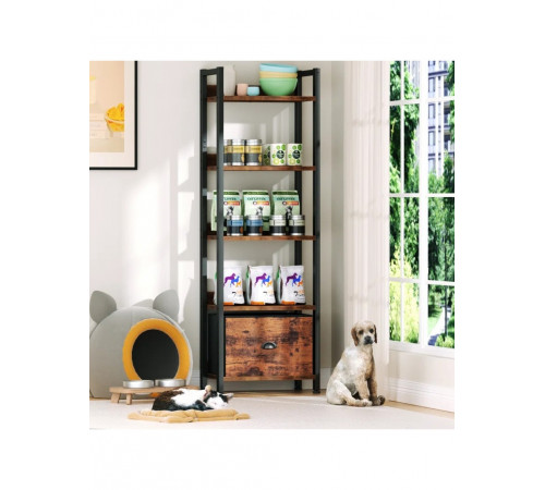 Стелаж 5 полиць MSM з металевим каркасом, 140×40×26 см