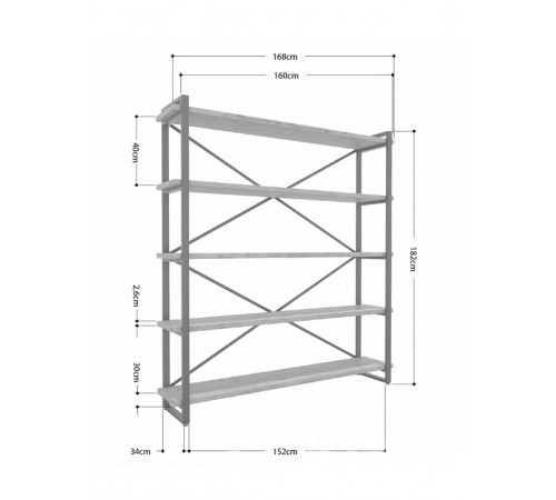 Стеллаж Айсберг Лофт 160×182 см