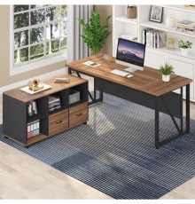 Письменный стол Г-образный с тумбой для файлов