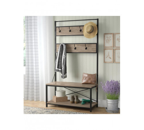 Стеллаж Everheart со скамейкой и местом для хранения обуви