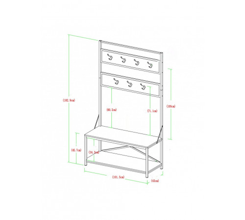 Стеллаж Everheart со скамейкой и местом для хранения обуви