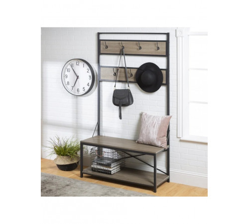 Стеллаж Everheart со скамейкой и местом для хранения обуви
