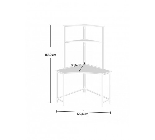 Кутовий стіл “Arturs” — 120,6×80,6×167 см
